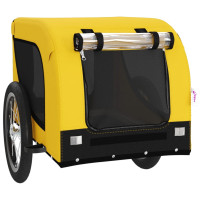 Miniatyr av produktbild för Cykelvagn för djur gul och svart oxfordtyg och järn