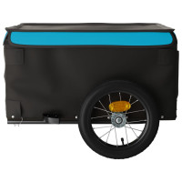 Produktbild för Cykelvagn svart och blå 30 kg järn