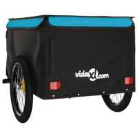 Produktbild för Cykelvagn svart och blå 45 kg järn