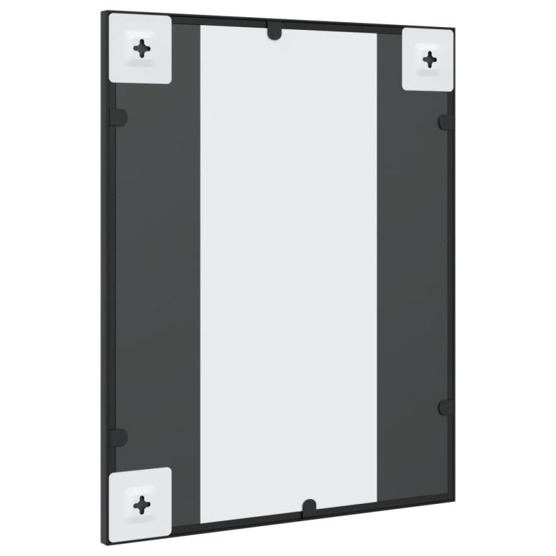 Produktbild för Väggspegel svart 40x50 cm rektangulär järn