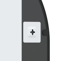 Produktbild för Väggspegel svart 60x100 cm bågformad järn