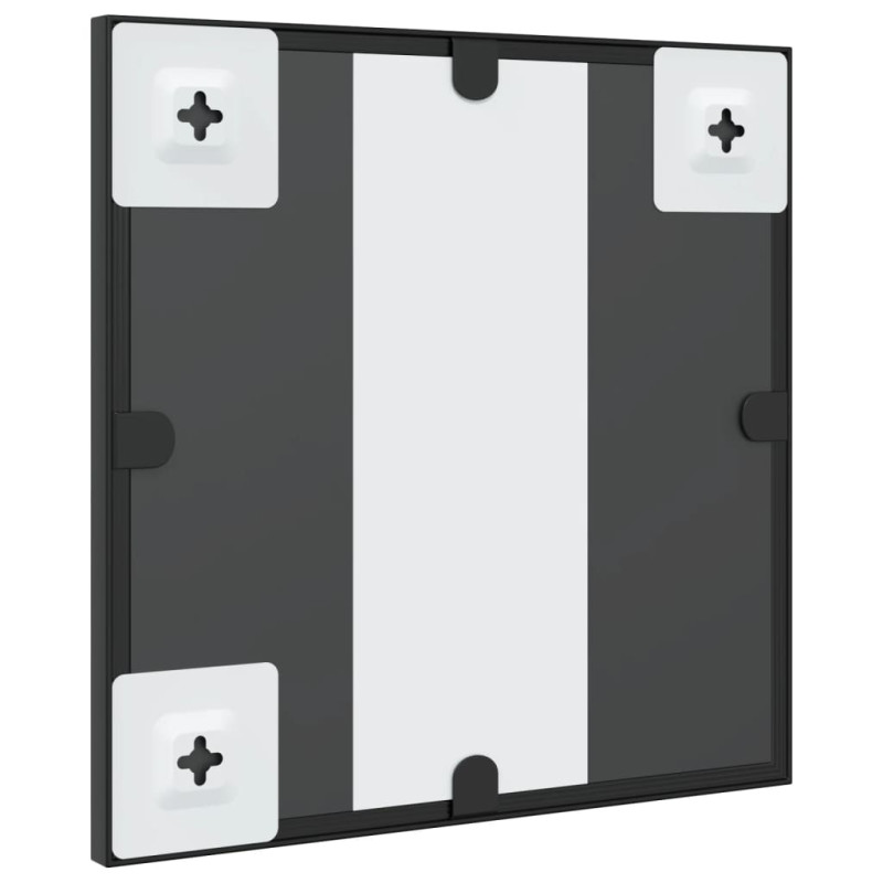 Produktbild för Väggspegel svart 30x30 cm fyrkantig järn