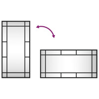 Produktbild för Väggspegel svart 30x60 cm rektangulär järn