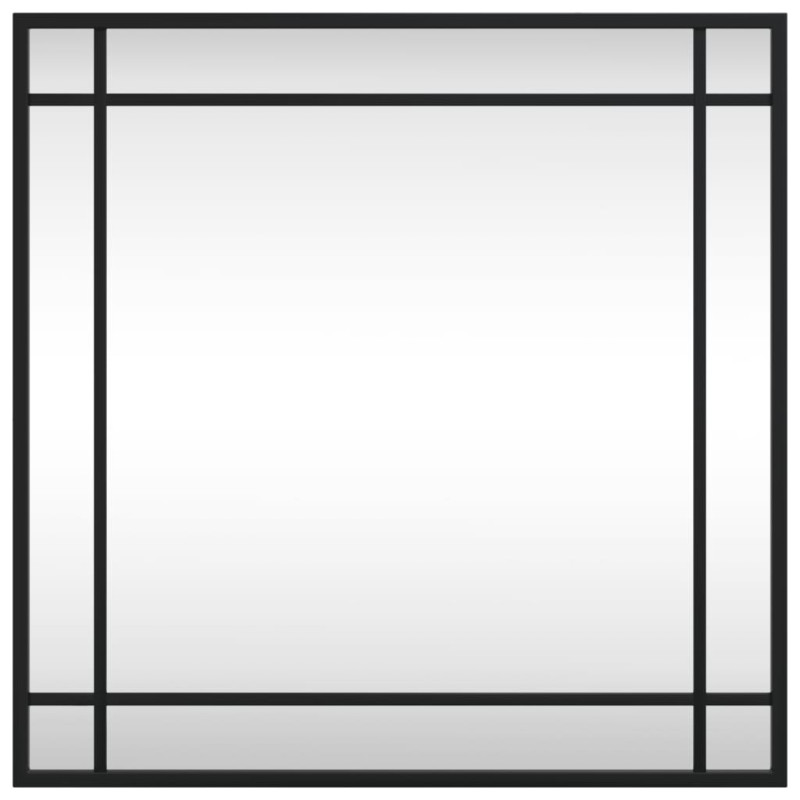 Produktbild för Väggspegel svart 50x50 cm fyrkantig järn