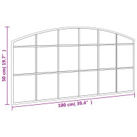 Produktbild för Väggspegel svart 100x50 cm bågformad järn