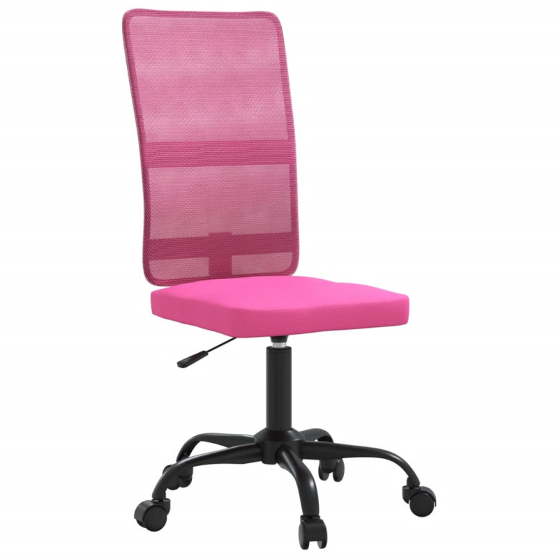 Produktbild för Kontorsstol höjdjusterbar rosa nättyg