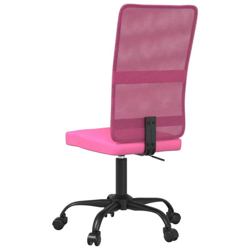 Produktbild för Kontorsstol höjdjusterbar rosa nättyg