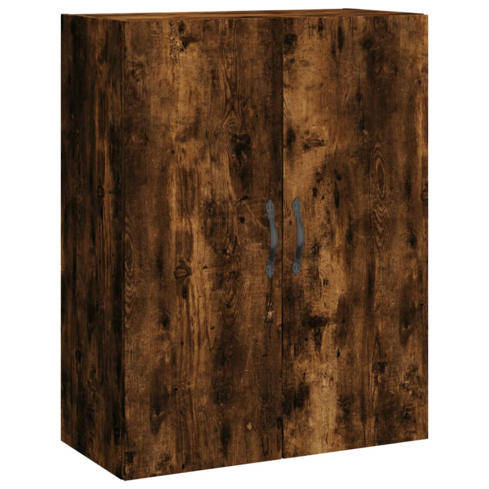 Produktbild för Högskåp rökfärgad ek 69,5x34x180 cm konstruerat trä
