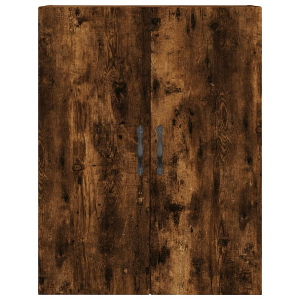 Produktbild för Högskåp rökfärgad ek 69,5x34x180 cm konstruerat trä