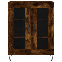 Produktbild för Högskåp rökfärgad ek 69,5x34x180 cm konstruerat trä