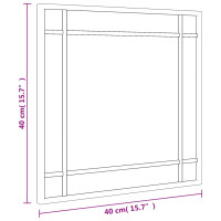 Produktbild för Väggspegel svart 40x40 cm fyrkantig järn