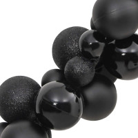 Miniatyr av produktbild för Girlang julkulor svart 175 cm polystyren
