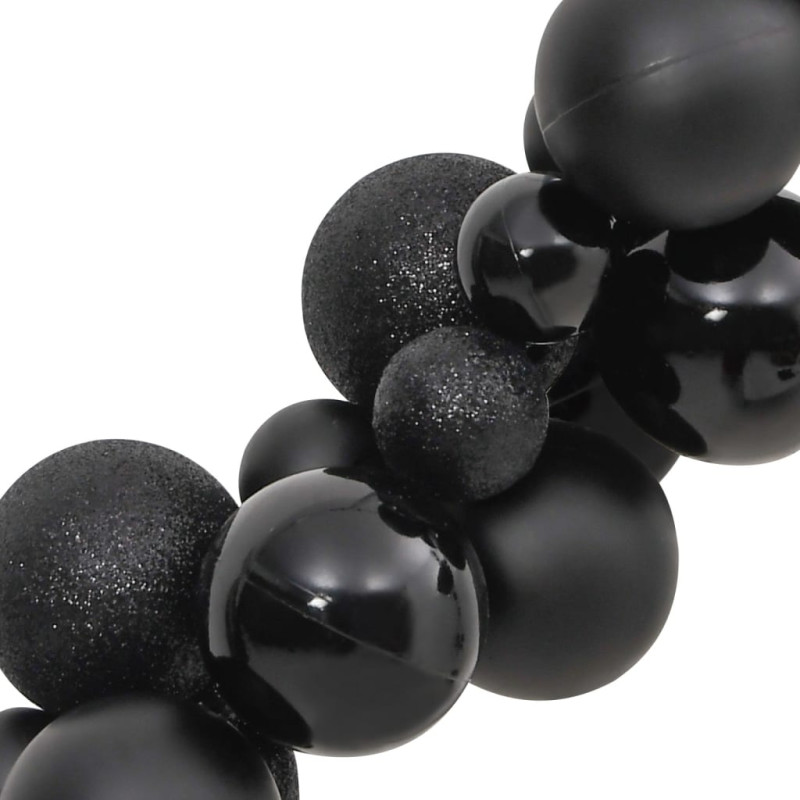 Produktbild för Girlang julkulor svart 175 cm polystyren