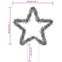 Produktbild för Julstjärna 3 st med spett 50 LEDs 29 cm