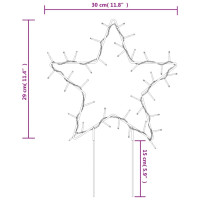 Produktbild för Julstjärna 3 st med spett 50 LEDs 29 cm