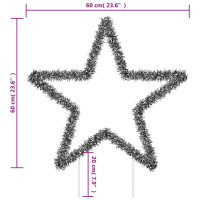 Produktbild för Julstjärna med spett 80 LEDs 60 cm