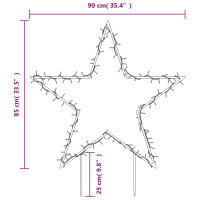 Produktbild för Julstjärna med spett 115 LEDs 85 cm