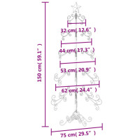 Produktbild för Julgran i metall svart 150 cm