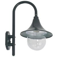 Produktbild för Vägglampa för trädgård E27 42 cm aluminium mörkgrön