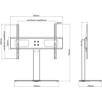 Produktbild för TV-stöd med fot 600 x 400 mm 32" - 70"