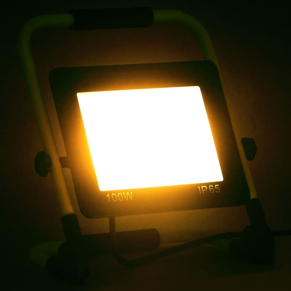 Produktbild för Strålkastare med handtag 100 W LED varmvit