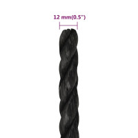 Produktbild för Rep svart 12 mm 25 m polypropen