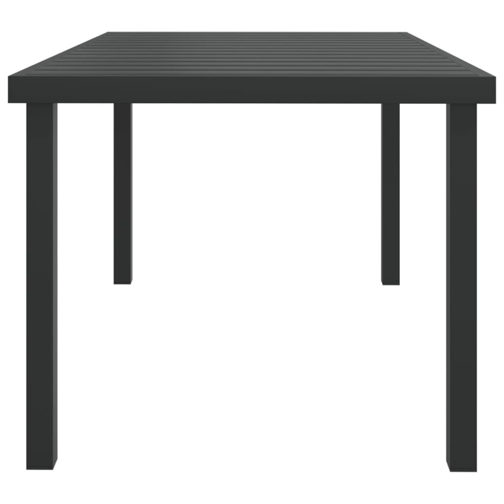 Produktbild för Trädgårdsbord svart 140x90x74 cm aluminium och WPC