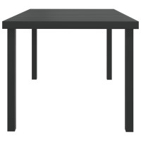 Produktbild för Trädgårdsbord svart 140x90x74 cm aluminium och WPC