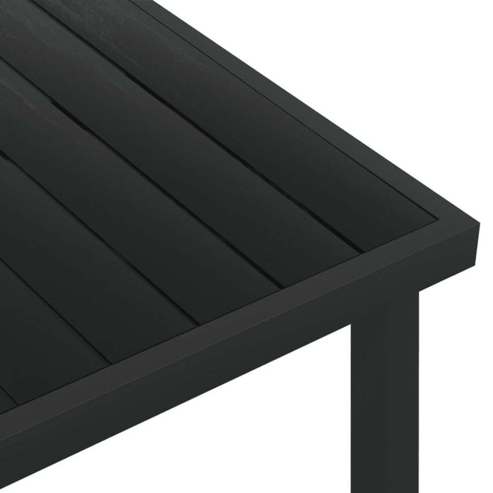 Produktbild för Trädgårdsbord svart 140x90x74 cm aluminium och WPC