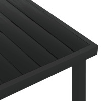 Produktbild för Trädgårdsbord svart 140x90x74 cm aluminium och WPC