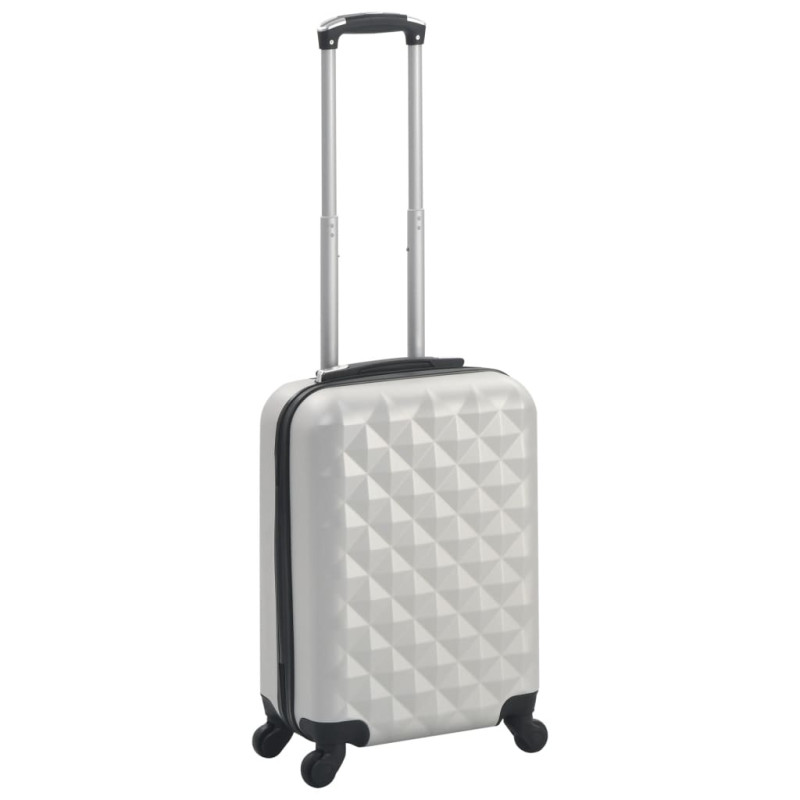 Produktbild för Hård resväska blank silver ABS