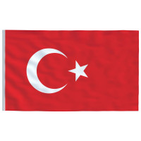 Produktbild för Turkiets flagga och flaggstång 6,08 m aluminium