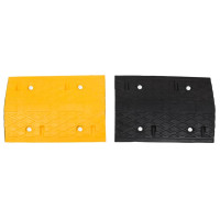 Produktbild för Farthinder 4 st gul och svart 97x32,5x4 cm gummi