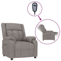 Produktbild för Elektrisk reclinerfåtölj taupe tyg