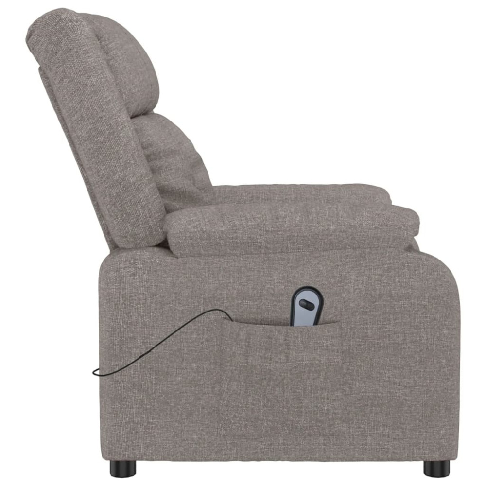 Produktbild för Elektrisk reclinerfåtölj taupe tyg