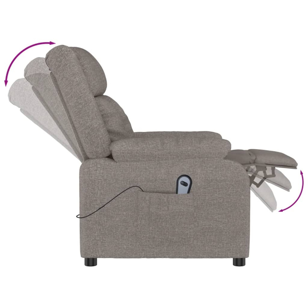 Produktbild för Elektrisk reclinerfåtölj taupe tyg