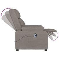 Produktbild för Elektrisk reclinerfåtölj taupe tyg