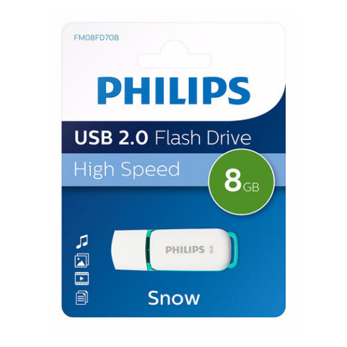 Philips Philips FM08FD70B USB-sticka 8 GB USB Type-A 2.0 Turkos, Vit