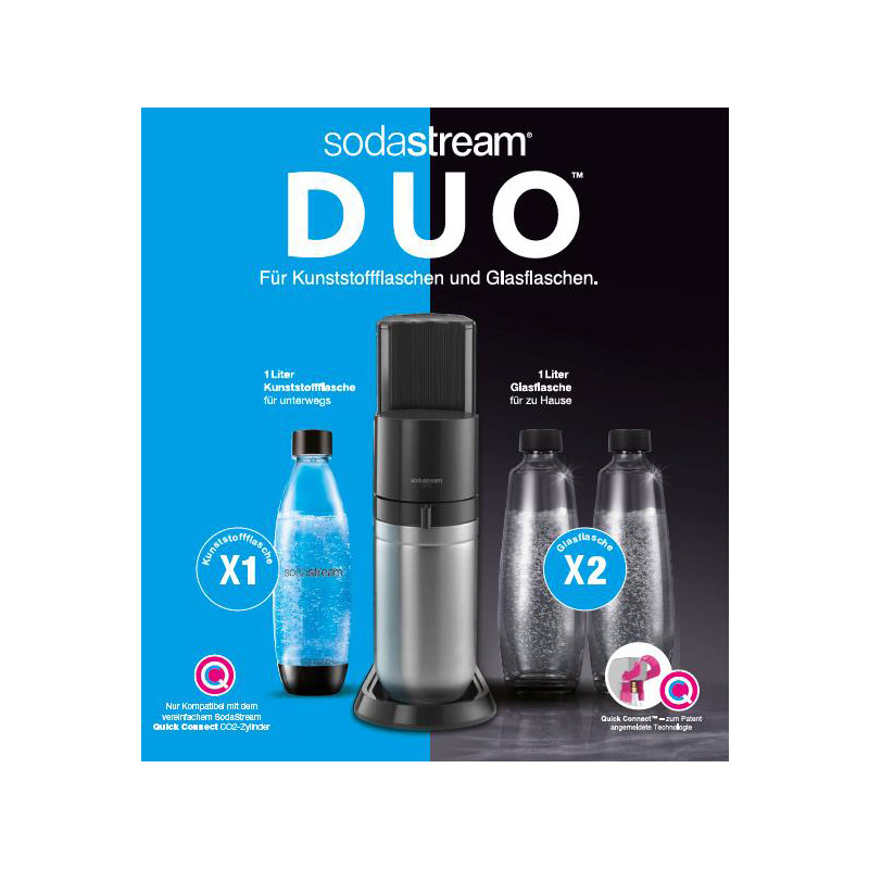Produktbild för SodaStream DUO Svart, Rostfritt stål