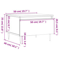 Produktbild för Soffbord 2 st vit 50x46x35 cm konstruerat trä