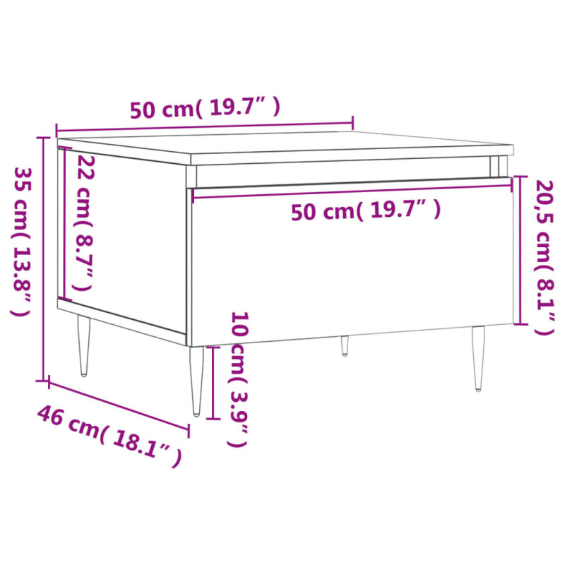 Produktbild för Soffbord 2 st svart 50x46x35 cm konstruerat trä