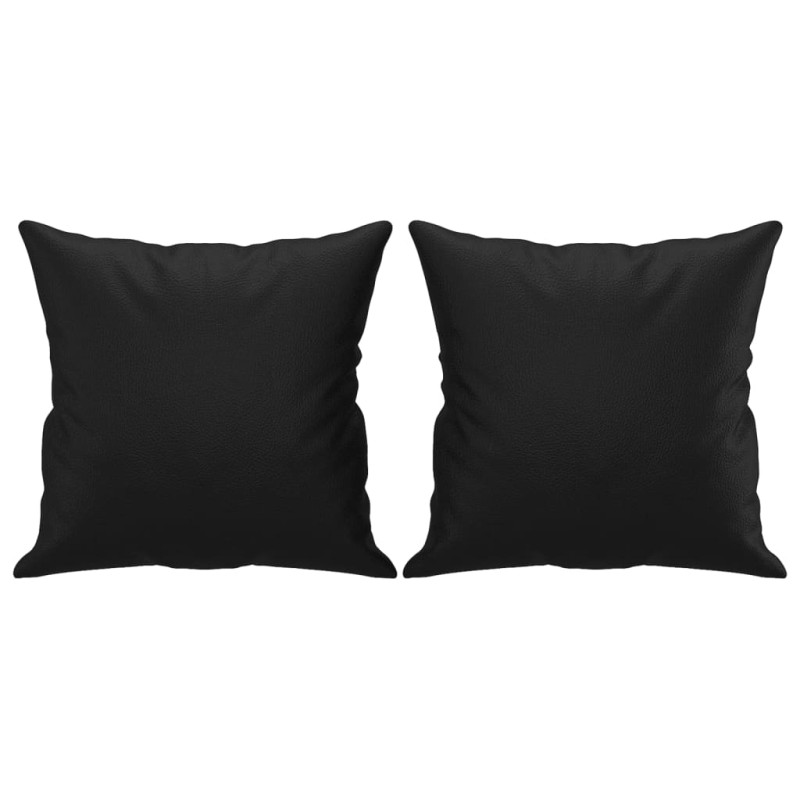 Produktbild för 2-sits soffa med prydnadskuddar svart 120 cm konstläder