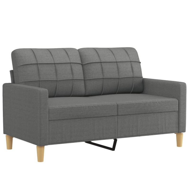 Produktbild för 2-sits soffa med prydnadskuddar mörkgrå 120 cm tyg