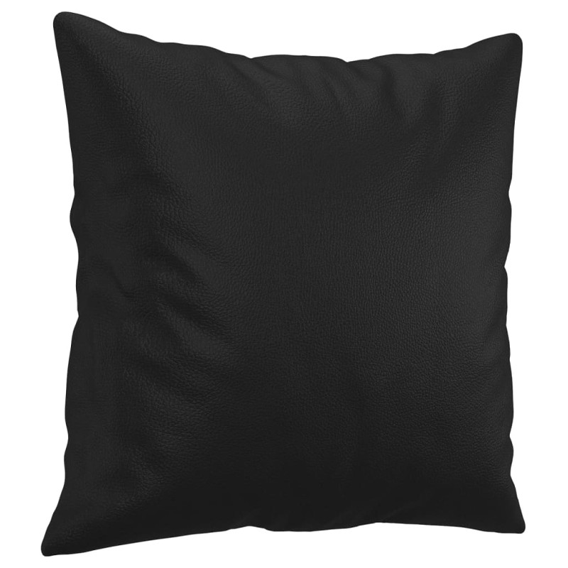 Produktbild för 2-sits soffa med prydnadskuddar svart 140 cm konstläder