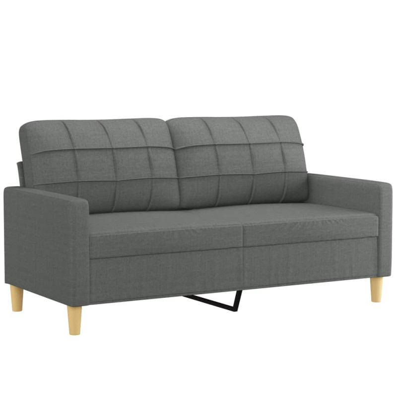 Produktbild för 2-sits soffa med prydnadskuddar mörkgrå 140 cm tyg