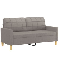 Produktbild för 2-sits soffa med prydnadskuddar taupe 140 cm tyg