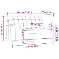 Produktbild för 2-sits soffa med prydnadskuddar taupe 140 cm tyg