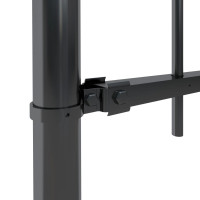 Produktbild för Trädgårdsstaket med böjd topp stål 5,1x1,2 m svart