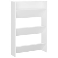Produktbild för Väggmonterat skoställ vit 60x18x90 cm konstruerat trä