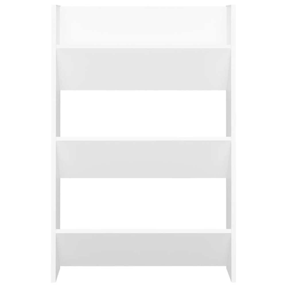 Produktbild för Väggmonterat skoställ vit 60x18x90 cm konstruerat trä